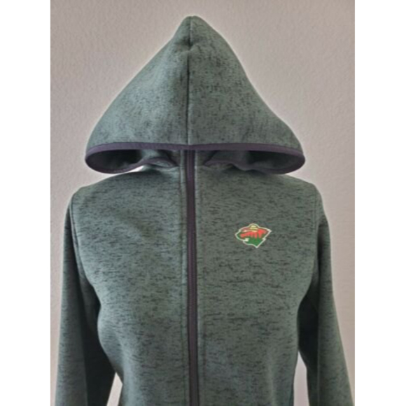 NHL Minnesota Wild Women's Size Medium Full Zip Fleecy Green Jacket w/Ho… - Picture 5 of 7